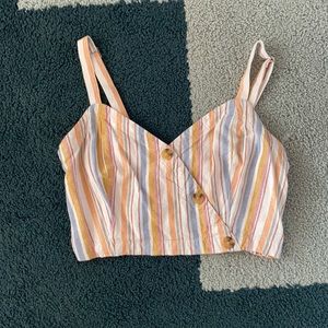 Aeropostale Colorful Striped Cropped Tank Top